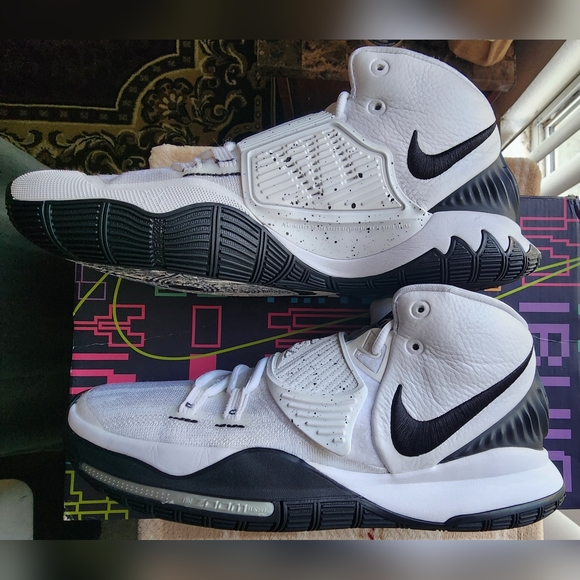 Nike Kyrie 6 'Oreo' 2020', Size 9.5, Color White/Blk-Pure Platinum - Picture 8 of 10